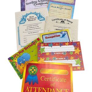 Teacher's Large Lot Student Achievement Awards Certiicates and More All Unused